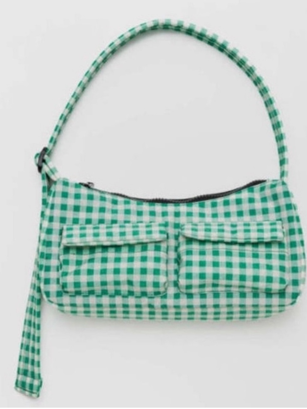 Baggu Green Gingham Cargo Pocket Shoulder Bag NWT - New